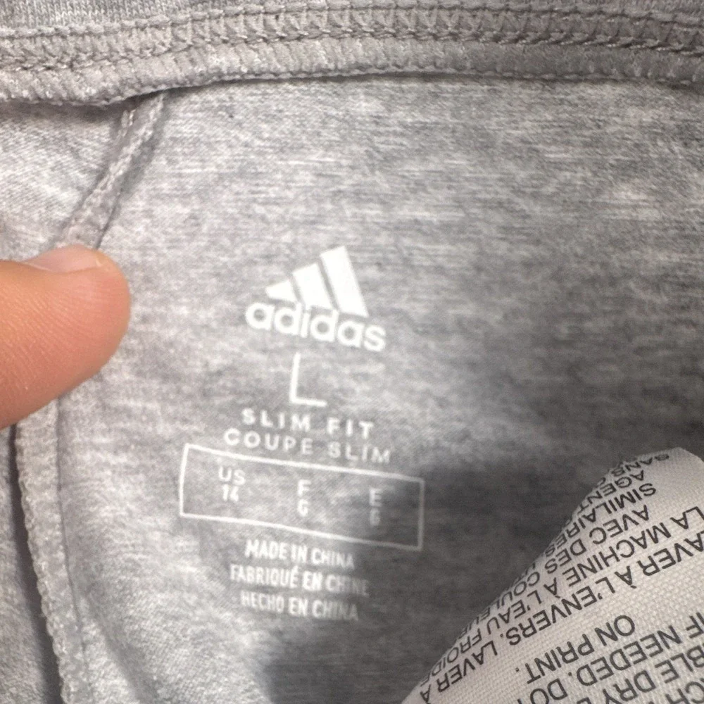 Adidas Girls Large US 14 Gray 3-Stripes Slim Fit Leggings NWT Athletic Pants
